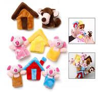 LHKJ Marionette da Dito Animali,Tre porcellini Dito Animale Peluche Finger Puppets Story Set di 8 Pezzi