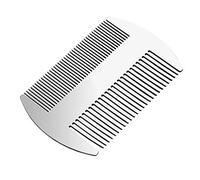 LHKJ Pettine per Barba Doppia Faccia, Antistatico per la Barba Pettine Tascabile in Acciaio Inox per Uomo