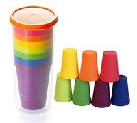 LHKJ Tazza da Viaggio,Set di Bicchieri in Plastica per Campeggio, Escursioni, Riutilizzabili