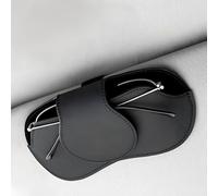 LHLUCKY Porta Occhiali Auto per Alfa Romeo Mito 2009-2023, Supporti per Occhiali da Sole da Auto in Pelle Clip per Visiera, Nero