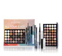 LHLXZQ Set Trucco per Occhi, Kit Trucco Viaggio Completo con Eyeshadow Palette, Mascara, Eyeliner, Matita per Sopracciglia e Pennelli Ombretti, Set Regalo per Donne e Ragazze Principianti, 01A