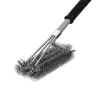 LHLXZQ Spazzola per Barbecue, Spazzola per la Pulizia Della Griglia con 3 File Setole a Spirale Metallica, Accessori per BBQ per Pulire Barbecue a Gas, Griglia a Carbonella, Elettrica#1