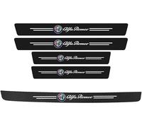LHLYNYT 5 Pezzi Battitacco Adesivi Soglie Porte per Alfa Romeo Mito Giulietta 156 159 Giulia 8C GT 147 2024, Fibra di Carbonio Esterno Piastra Protezione Sticker Accessori Fibra