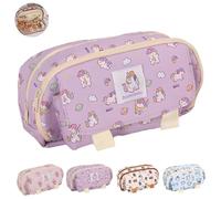 LHLZNB Astuccio grande - astuccio trasparente e grande per ragazze, grazioso astuccio per la scuola, astuccio personalizzato, design estetico, perfetto per esami, astuccio legami., Viola, Adorabile