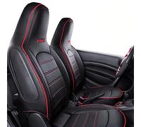 LHMM Coprisedili per Auto di Lusso per Mercedes Smart Fortwo 453 2015 2016 2017 2018 2019 Sedili Anteriori Coprisedili in Pelle Imposta airbag Compatibile,D Black+Red-B