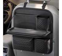 LHMM Organizer Auto Sedile per SsangYong Rodius Kyron W Rexton ActYon Korando Rexton Presidente, Organizer per Sedili Posteriori per Vassoio Pieghevole Organizzatore per Sedili Auto,Black