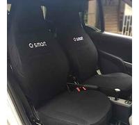 LHMM Set di coprisedili avvolgenti per Auto da 2 Pezzi, per Smart 451 Fortwo, Cuscino del Sedile Anteriore Traspirante, Quattro Stagioni, Rivestimento Protettivo Antiscivolo,Normal-Bla-CK