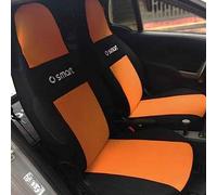 LHMM Set di coprisedili avvolgenti per Auto da 2 Pezzi, per Smart 451 Fortwo, Cuscino del Sedile Anteriore Traspirante, Quattro Stagioni, Rivestimento Protettivo Antiscivolo,Normal-Orange
