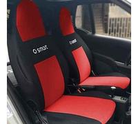 LHMM Set di coprisedili avvolgenti per Auto da 2 Pezzi, per Smart 451 Fortwo, Cuscino del Sedile Anteriore Traspirante, Quattro Stagioni, Rivestimento Protettivo Antiscivolo,Normal-Rot