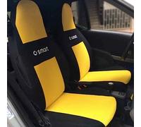 LHMM Set di coprisedili avvolgenti per Auto da 2 Pezzi, per Smart 451 Fortwo, Cuscino del Sedile Anteriore Traspirante, Quattro Stagioni, Rivestimento Protettivo Antiscivolo,Normal-Yellow