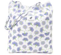 LHMTQVK Borsa a tracolla da donna e ragazza, grande capacità, in velluto a coste, riutilizzabile, con tasche interne, Non ti scordar di me, Large