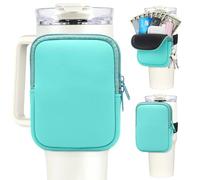 LHMTQVK Borsa per bottiglia d'acqua per Stanley Quencher Adventure 40 oz e IceFlow 20/30 oz, accessori Stanley Cup da donna, zaino Stanley per auricolari, carte, chiavi (verde)