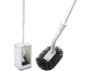 LHNNDM 1 scopino per WC con supporto, design curvo, scopino per WC con detergente per bordi, manico lungo e setole forti per la pulizia del bagno (1)