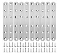 LHNNDM 10 staffe piatte da 157 mm, angoli dritti piatti, in acciaio inossidabile, resistenti, per riparazioni, giunti piatti, connettori con viti di fissaggio (157 x 20 x 3 mm)