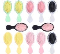 LHNNDM Mini spazzola per capelli bagnati, confezione da 12 spazzole districanti da viaggio, piccola spazzola ovale bagnata per la maggior parte dei tipi di capelli con facilità nodi senza strappi 6
