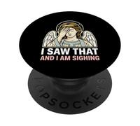 L'ho visto e sto sospirando angelo sarcastico PopSockets PopGrip Adesivo