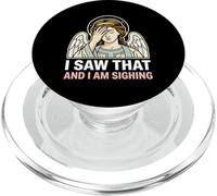 L'ho visto e sto sospirando angelo sarcastico PopSockets PopGrip per MagSafe