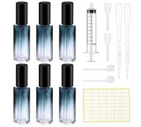 LHOEST 6 nebulizzatori per profumi, ricaricabili da 10 ml, 6 flaconi spray portatili, piccolo vetro con imbuto contagocce adesivi per etichette, mini riempitrici, profumi, per uomini e donne