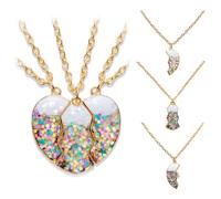 LHOEST Collana dell'amicizia per 3 ragazze donne 3 pezzi cuore migliore collana per 3 ragazze collane magnetiche abbinate per migliore amica collana bambini carino divertente regalo dell'amicizia per