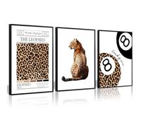 Lhoiplme Stampa artistica da parete leopardata alla moda con ghepardo, decorazione da parete con 8 palline, poster estetico per camera da letto, 30,5 x 40,6 x 7,6 cm, senza cornice