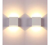 lhome Applique a LED, 2 pezzi 6W luci per interni moderne a parete, lampada da parete su e giù con LED a risparmio energetico, adatta per soggiorno, camera da letto e corridoio, bianco caldo