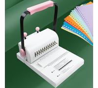 LHQYA Rilegatrice Manuale a Doppia Spirale, Perforatrice Rotonda a 12 Fori, capacità di Perforazione di 20 Fogli, Righello da 320 Mm, Scala Bifacciale (Pollici/cm), Funzione Anello di Pressione