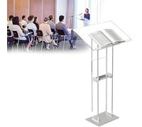 LHQYA Supporto per Podio Professionale in Acrilico, Supporto per Pulpito con Divisorio da Tavolo, Pratico Spazio a Doppio Strato, Che Amplia La Percezione dello Spazio, per Conferenze, Sale Riunioni