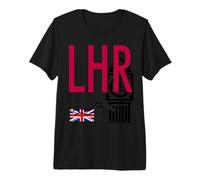 LHR Airport Code Bagaglio Tag Londra Heathrow Inghilterra UK Maglietta Premium