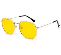 LHSDMOAT Occhiali da sole vintage poligonali anni '70 per uomo e donna, moda hippie carnevale occhiali da sole UV400 per guida, viaggi, feste e attività all'aperto