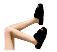 LHSJYG Ciabatte Donna Pantofole Invernali con Punta Aperta e Suola Spessa, con Tacco, da Donna, Casual, Scarpe da Camera da Letto, morbide Scarpe da Esterno(Black 4cm,36-37)