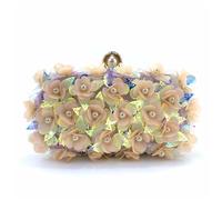 LHSJYG Pochette di Perle per le Donne Borsa da donna con pochette di perle a tracolla catena sera fatta a mano paillettes floreali sfumate for eventi feste(Pink)