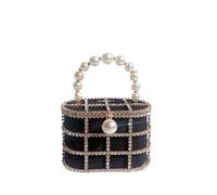 LHSJYG Pochette di Perle per le Donne Pochette da donna Borsa a tracolla con perle diamanti sera for matrimonio di grande capacità(Green)