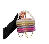 LHSJYG Pochette di Perle per le Donne Pochette da donna Borsa a tracolla con perle diamanti sera for matrimonio di grande capacità(Color 7)