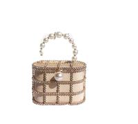 LHSJYG Pochette di Perle per le Donne Pochette da donna Borsa a tracolla con perle diamanti sera for matrimonio di grande capacità(Black)