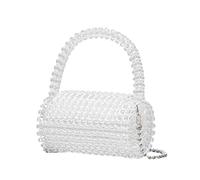 LHSJYG Pochette di Perle per le Donne Pochette da sera con perline a forma di cilindro donna fatta a mano Borsa sposa perle unica stilista a tracolla(Color-14)