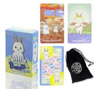 LHTHT Carte dei tarocchi del coniglio, 79 carte dei tarocchi, carte dei tarocchi per principianti, gioco di carte per predire la fortuna. Borsa in flanella nera.