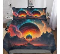 LHXLHXX 3D Fantasy_Landscape Set Di Biancheria Da Letto Copri Piumino Anallergico in Microfibra 3 Pz Copripiumino Con Chiusura A Cerniera Set Per Adulti E Adolescenti King(220x240cm)