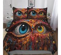 LHXLHXX Art Fantasy Eyes Set Di Biancheria Da Letto Di 3D Copripiumone in Microfibre Ipoallergenico 3 Pezzi Set Copripiumino, Con Chiusura A Cerniera Double (200x200cm)