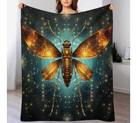 LHXLHXX Coperta in Morbida Insects, Per Poltrona, Divano E Letto, Soffice Copertas in Pile Felpato, Lavabile in Lavatrice Facile Da Curare 100×130cm