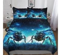 LHXLHXX Copripiumino Stampa Insects - Set Parure Copripiumone in 100% Microfibra 2 Pezzi Con Federa, Con Chiusura A Cerniera - Biancheria Da Letto, Single(135x200cm)
