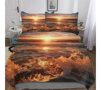LHXLHXX Set Copripiumino Sunset 3D - Parure Copripiumone in Microfibra 3 Pezzi Con Federe, Chiusura A Cerniera Biancheria Da Letto Copripiumini, Double (200x200cm)