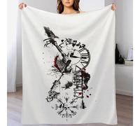 LHXLHXX Viking Myth Coperta in Pile Stampato in 3D, Super Morbida E Accogliente, Per Copertas Per Pisolino, Divano E Flannel Per Il Riscaldamento Della Casa, 150×200cm