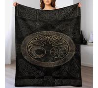 LHXLHXX Viking Myth Coperta in Pile Stampato in 3D, Super Morbida E Accogliente, Per Copertas Per Pisolino, Divano E Flannel Per Il Riscaldamento Della Casa, 100×130cm