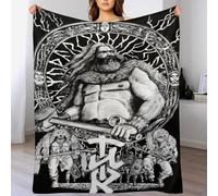 LHXLHXX Viking Myth Coperta in Pile Stampato in 3D, Super Morbida E Accogliente, Per Copertas Per Pisolino, Divano E Flannel Per Il Riscaldamento Della Casa, 100×130cm