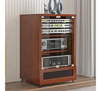 LHXLSH HiFi Rack HiFi Aperto Multifunzione, Porta Vinili, Supporto Per Media Componente, Casse Giradischi, Per Soggiorno, Sala Teatro, Centro Intratte(Brown)