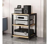 LHXLSH Media Stand A 2/3/4/5 Livelli, HiFi Rack HiFi Aperto Multifunzione, Casse Giradischi, Rack Audio Mobile Con Ruote Universali, For Console Di Gioco Int(49cm/19.3in)
