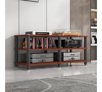 LHXLSH Mobile Stereo, Giradischi Vinili Vintage, Supporto Per Media Componente, Casse Giradischi, Sintoamplificatore, For Giradischi Soggiorno(Brown,50cm/19.7in)