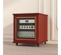 LHXLSH Porta Vinili, Hi Fi Rack HiFi Aperto Multifunzione, Rack Audio Mobile Con Ruote Universali, Per Soggiorno Sala Teatro Ripiano Rack Amplificatore Centro Intratte(Brown)