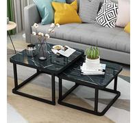 LHXLSH Salontafel Moderne Houten Bijzettafel, Salontafel Met Ronde Hoek, Veelzijdig Koffietafel, Vierkante Salontafel, Eenvoudige En Moderne Salontafel, Voor Woonkamer, Balkon(Black)