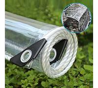 LHXY Telone Telo Copertura Impermeabile Trasparente, Materiale PVC Pieghevole Antipioggia Telone, Anti Strappo e Antivento Telone per Barche, per Balcone, Camper, Gazebo e Giardino（1*2.5M/3.3*8.2ft）